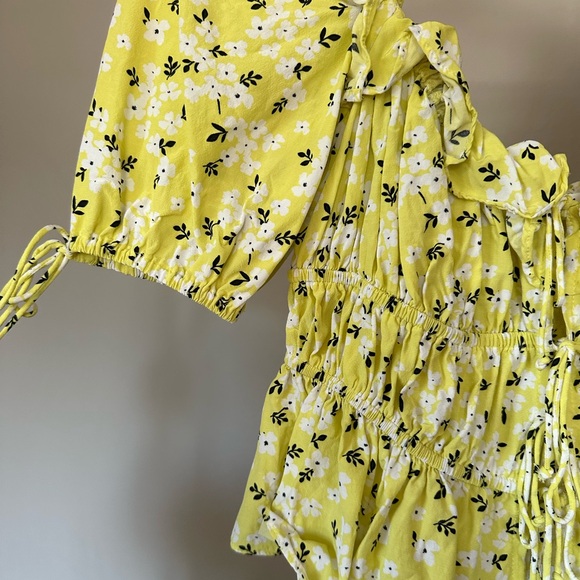 FOR LOVE & LEMONS ditsy yellow floral top size M - Picture 3 of 5